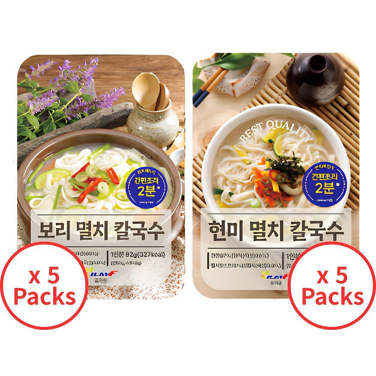 [Hyojawon] Barley / Brown Rice Anchovy Kalguksu 92 g*10 pack