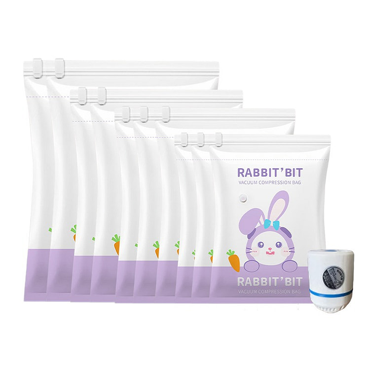 RABBIT'BIT Vacuum Storage Bags With Electric Pump 1 pack