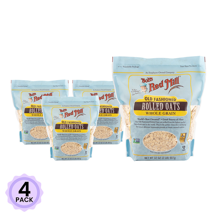 Bob's Red Mill 老式全麦燕麦片 32 盎司*4 包
