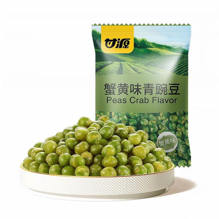 【甘源】青豌豆办公室休闲零食《蟹黄味》1袋约22包 285 克
