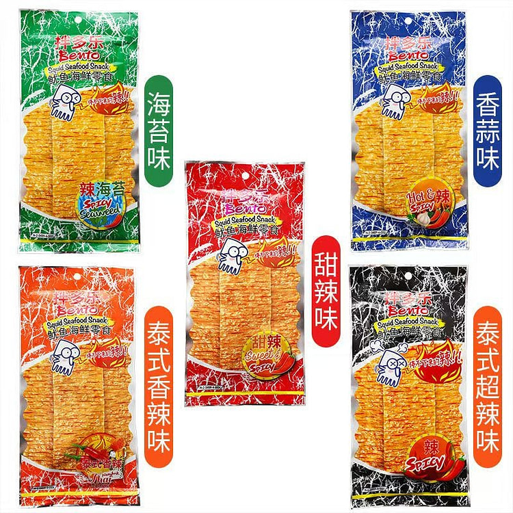拌多乐Bento 鱿鱼干 20克*5口味各一袋