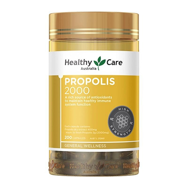 澳洲Healthy Care Propolis 蜂胶软胶囊200粒 2000mg