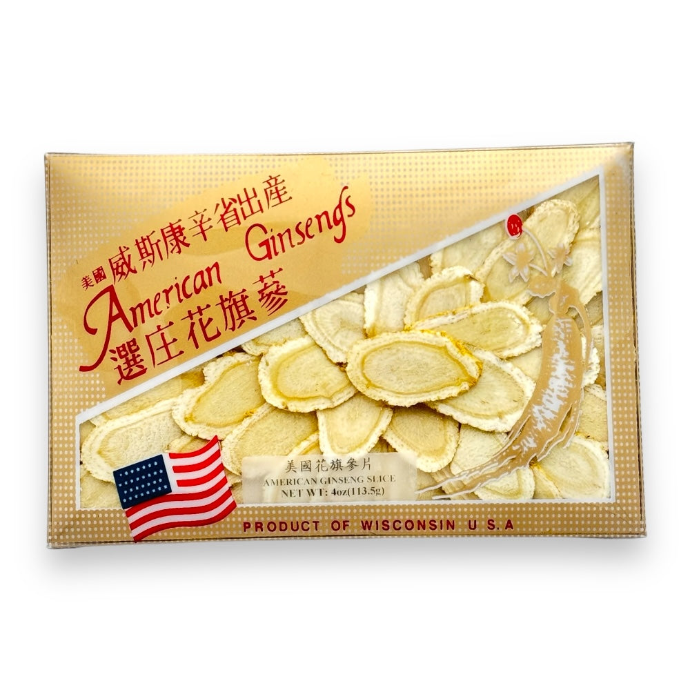 WOHO Cultivated American Ginseng – Large Sliced Roots, 4 Oz Box (1274 Slice)