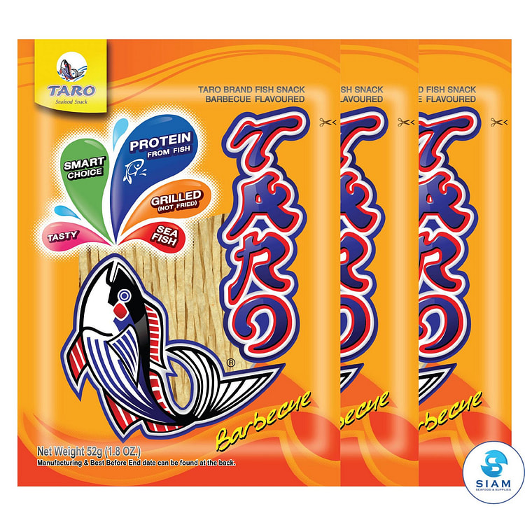 (3-ถุง) ปลาสวรรค์ ตราทาโร รสบาร์บีคิว 52 กรัม