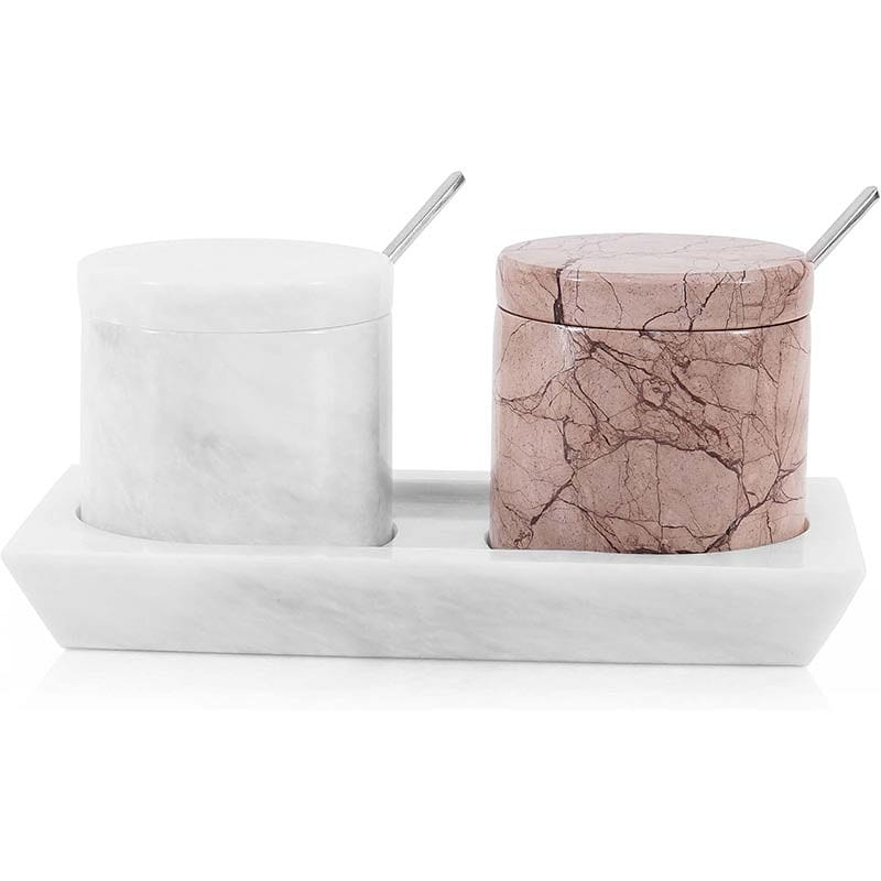 Marble Salt Cellar White & Marinara – Premium Bowl 1 each