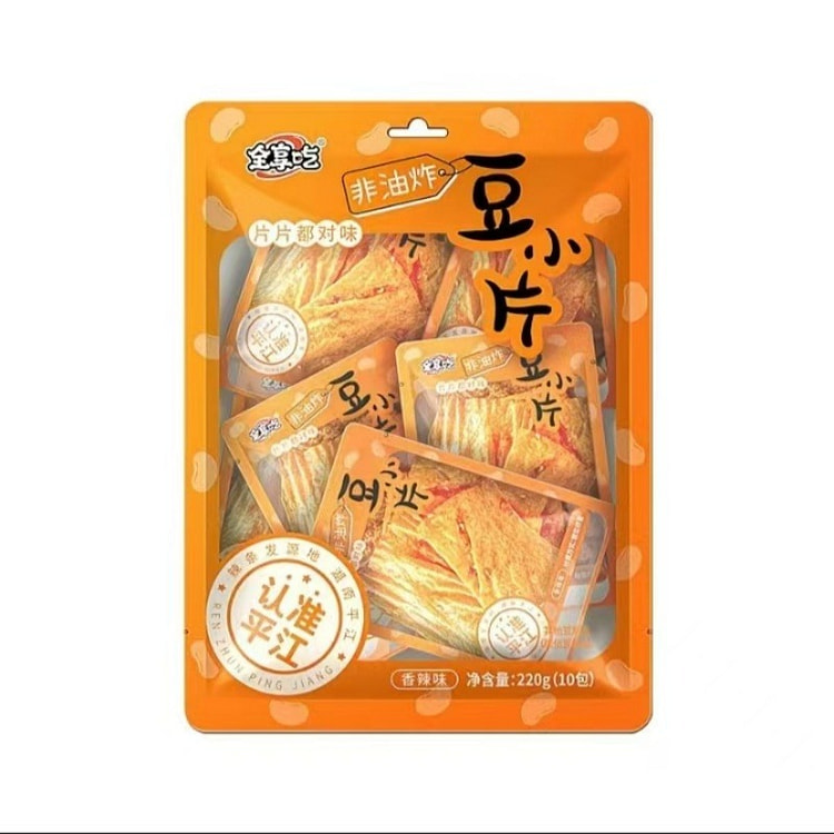 全享吃豆小片手撕豆皮平江手工辣片香辣豆皮220g包 220 克