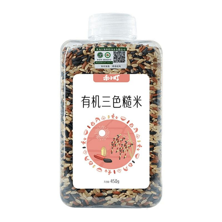 禾小町有机三色糙米低脂粗粮450克*1瓶 450 克