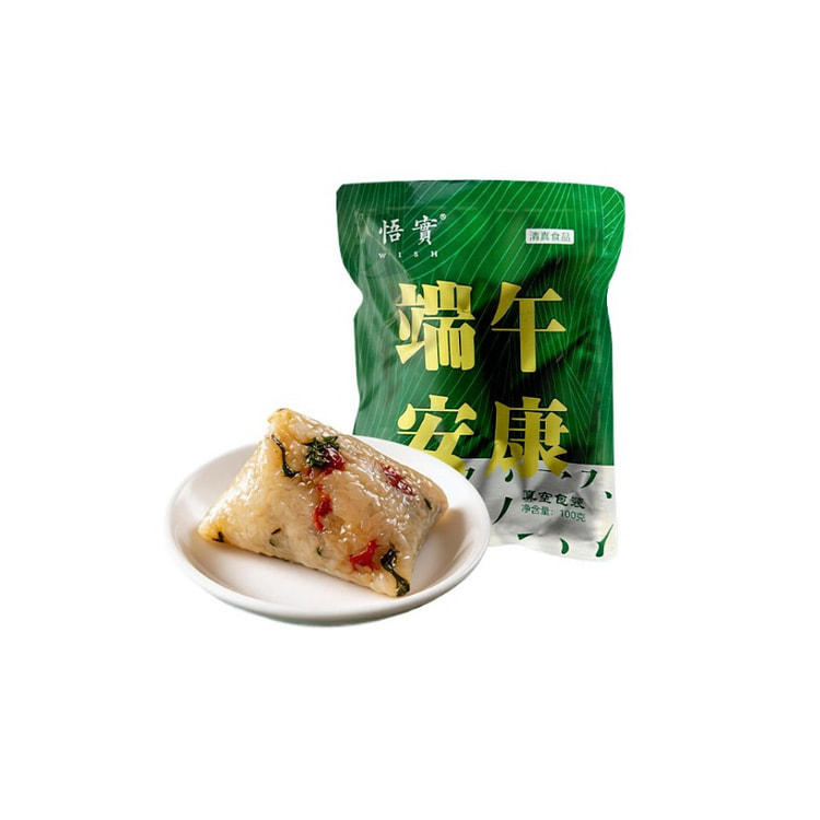 悟实清真茶粽甜粽蜜枣绿茶樱桃100g*2粒*1袋 200 克