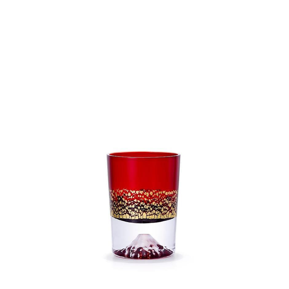 [WITH CERTIFICATE]Tajima glass Gold leaf Fuji cup Red 2.2in×2.2×2.9in 1 count
