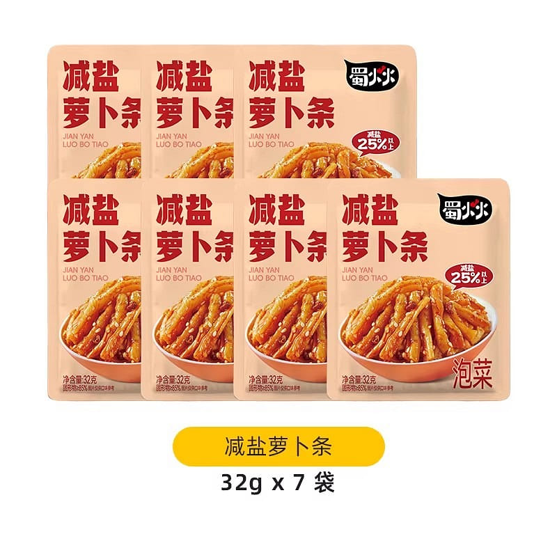 吉香居蜀火火 减盐榨菜丝萝卜条配饭配粥32g*7包 234 克