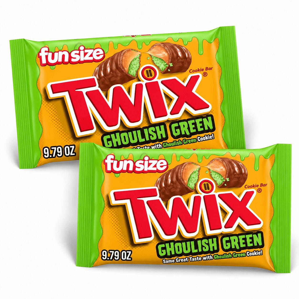 Twix Ghoulish Green Caramel Bars 2 Pack 9.79 oz