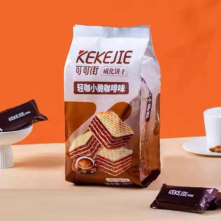 可可街 威化夹心饼干 咖啡味 300 克