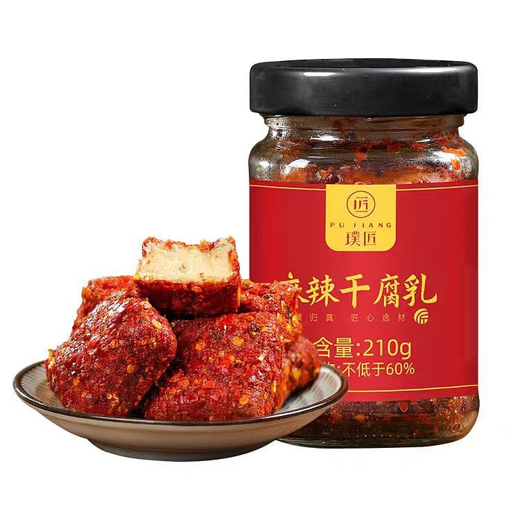 Pu Jiang Dried curd with spicy fermented bean curd 210g*1 bottles 210 g
