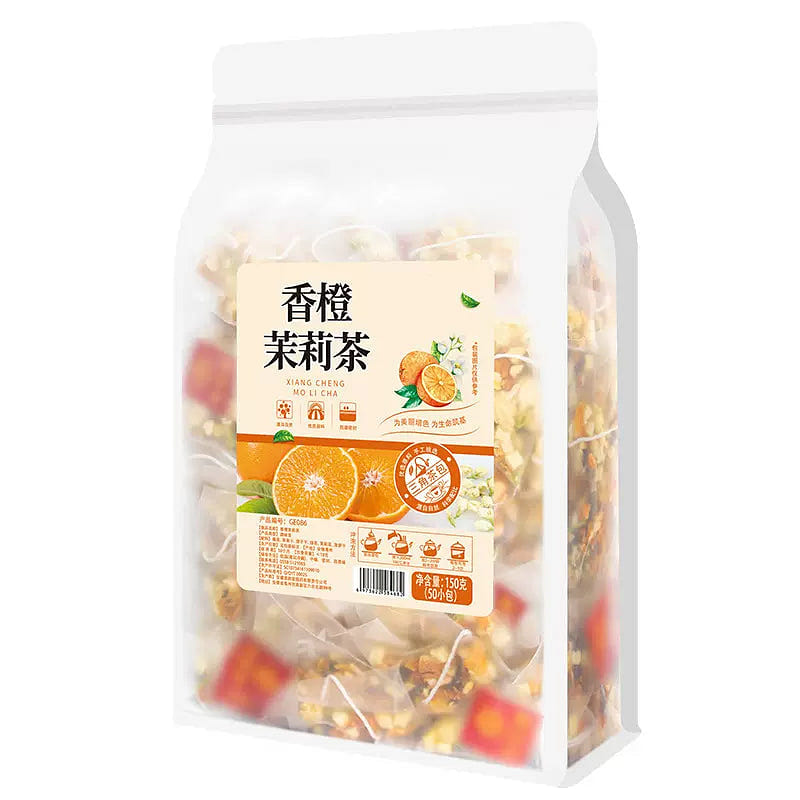 麦思珍 香橙茉莉茶 50茶包 提神醒脑 消化开胃 调节情绪 增加抗氧化剂 降低胆固醇 150克 1 盒