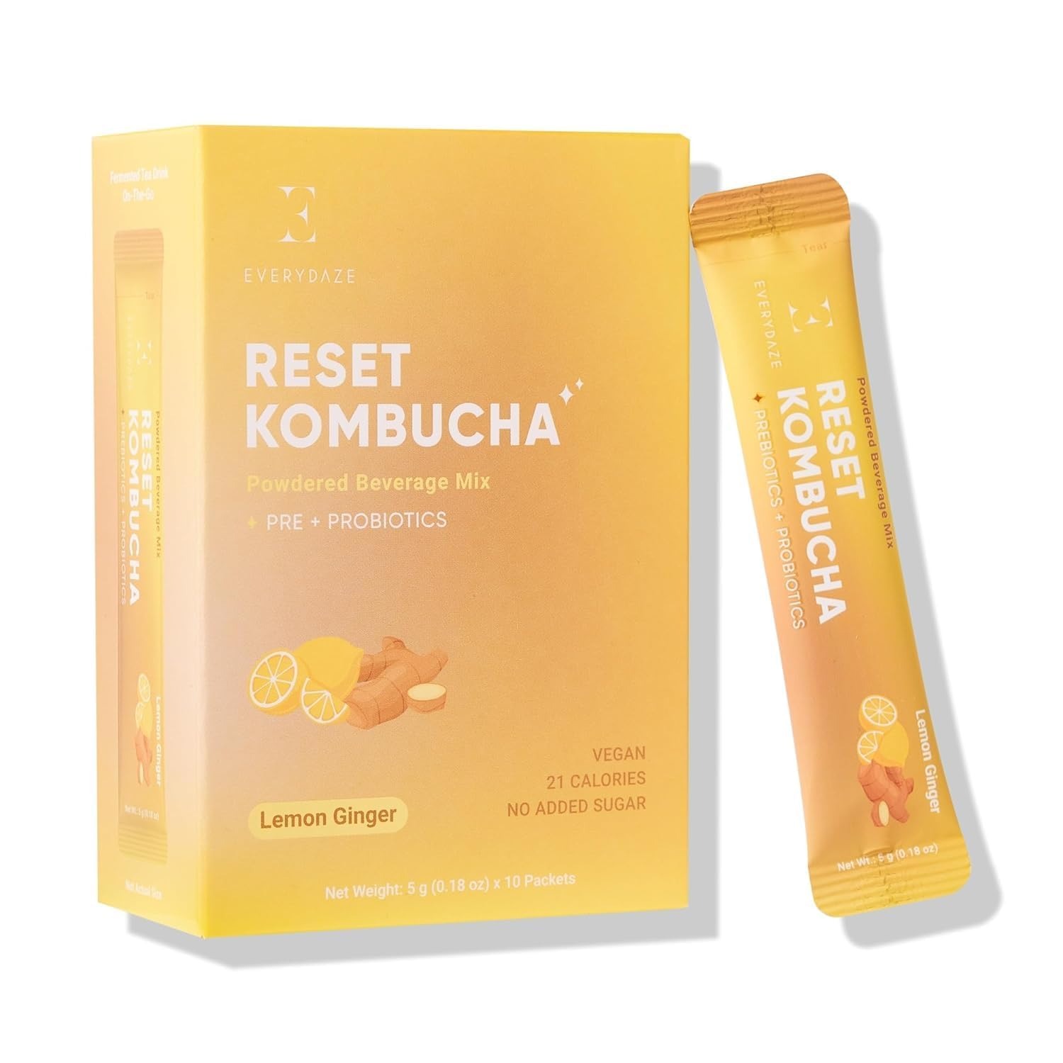 EVERYDAZE RESET KOMBUCHA - Lemon Ginger - 10 Pack 50 g