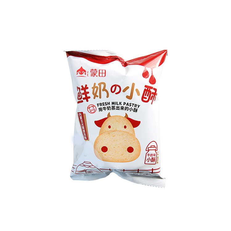 蒙田 鲜奶小酥馍片牛奶味奶香馒头片办公室整箱零食休闲饼干食品小吃60g*6包