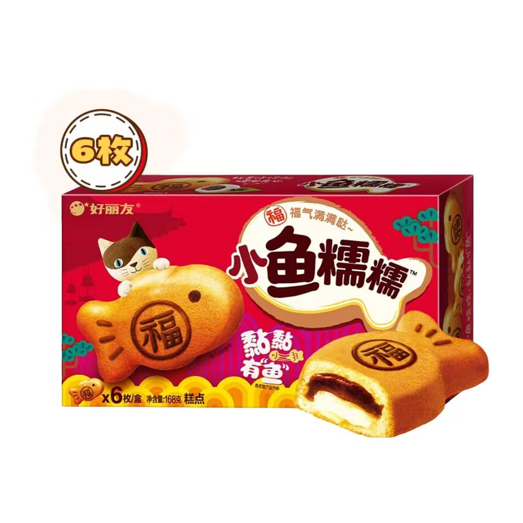 好丽友小鱼糯糯糯米红豆味蛋糕28g*6枚 168 克