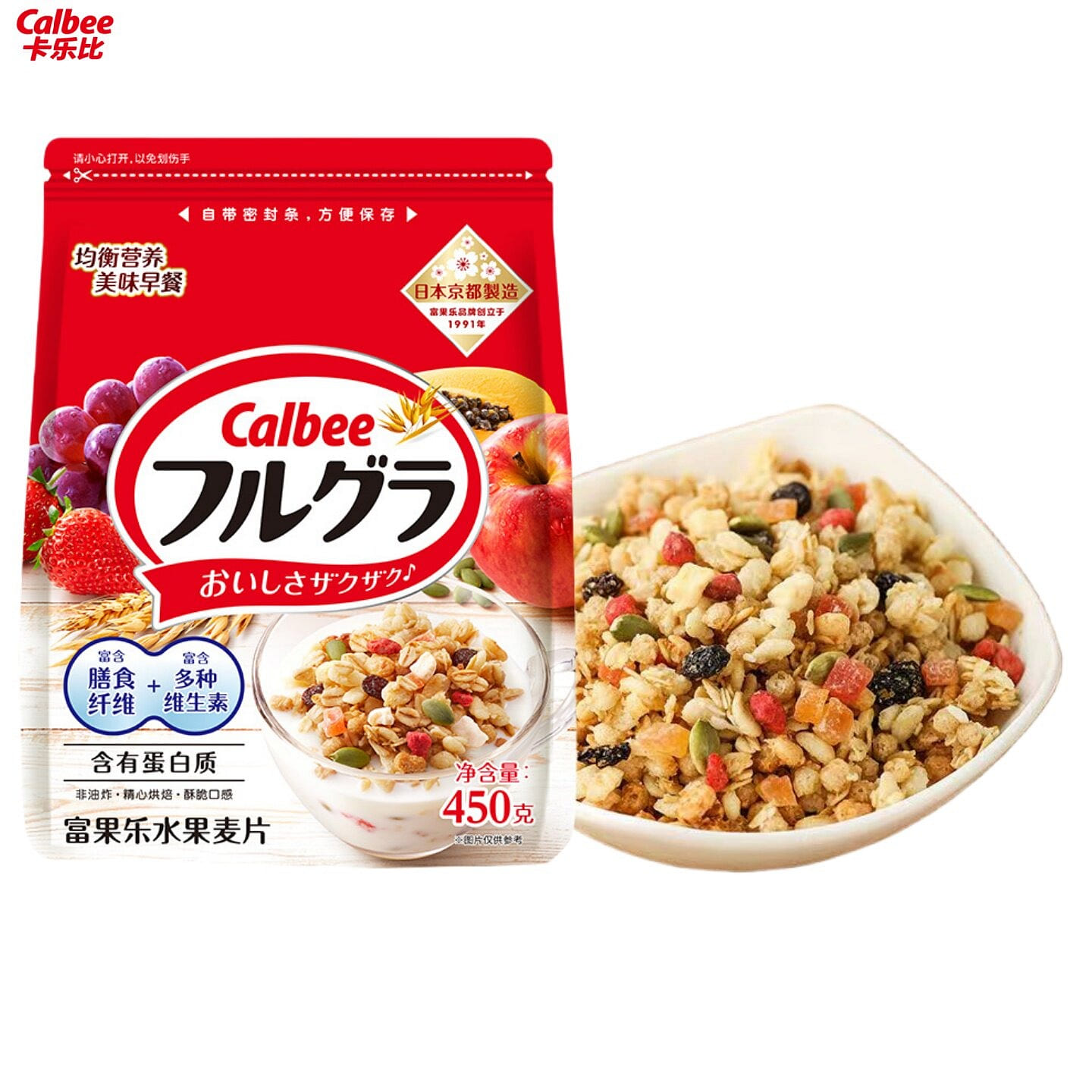 Calbee Fuguole Fruit Oatmeal Fruit Original Flavor 450 g
