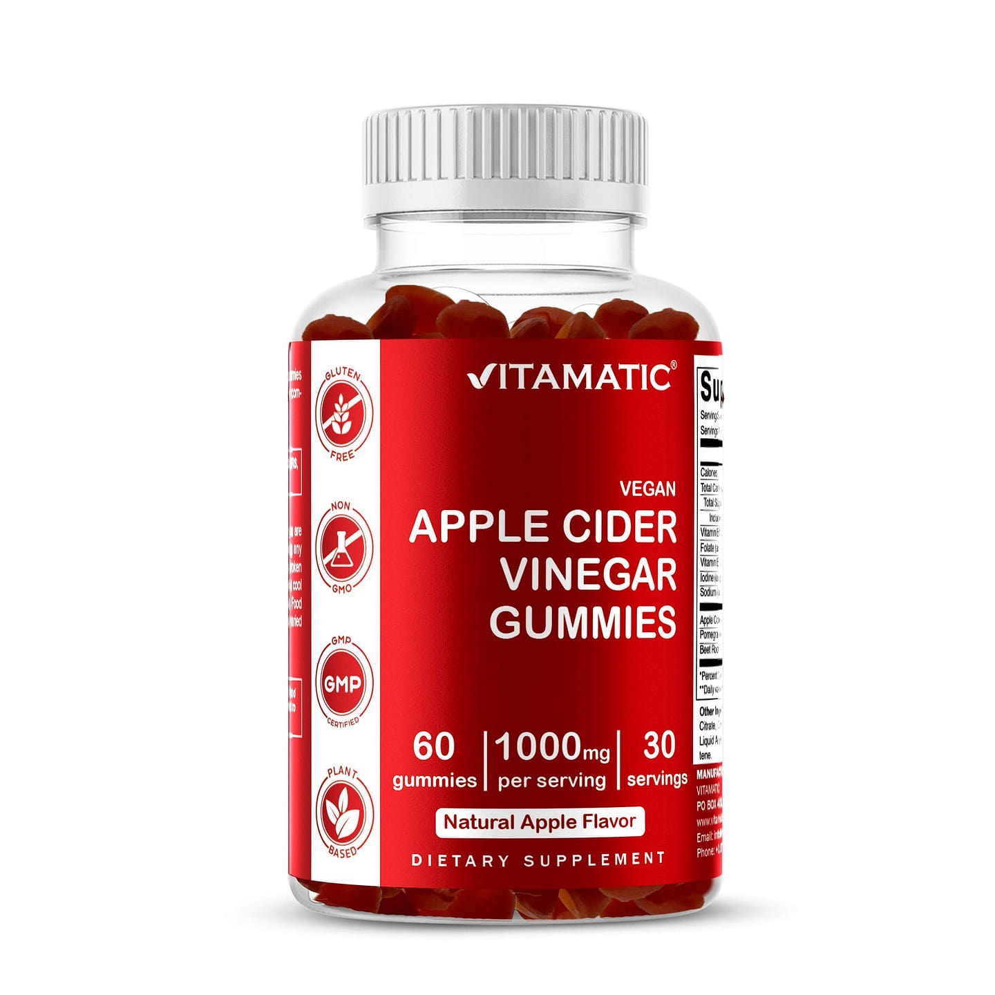 Apple Cider Vinegar 1000mg 60 Vegan Gummies 1 each