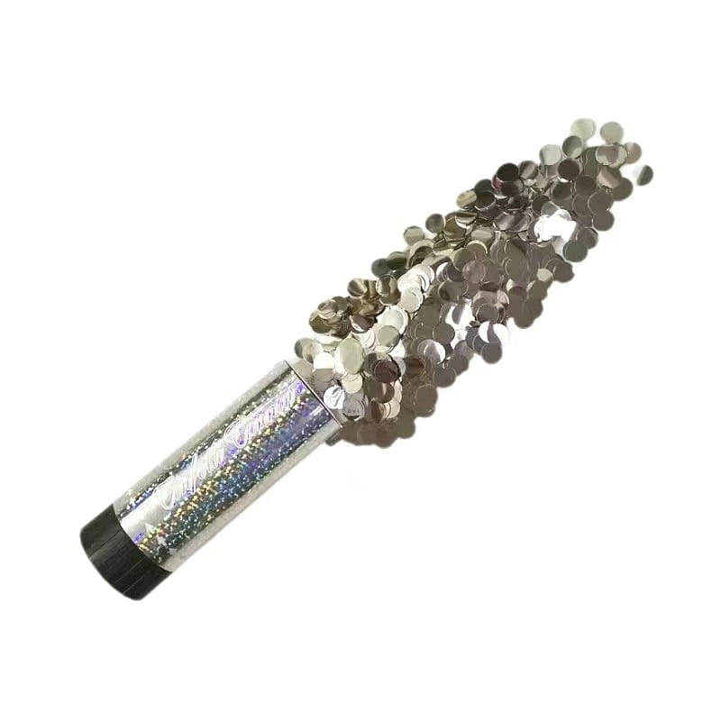 Wedding Hand Push Small Gun Birthday Party Spray Atmosphere Six-Pack Silver 1 each