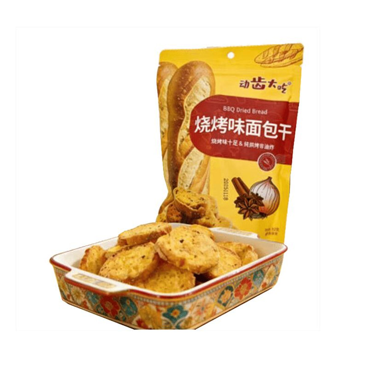 动齿大吃 烧烤味面包干92g