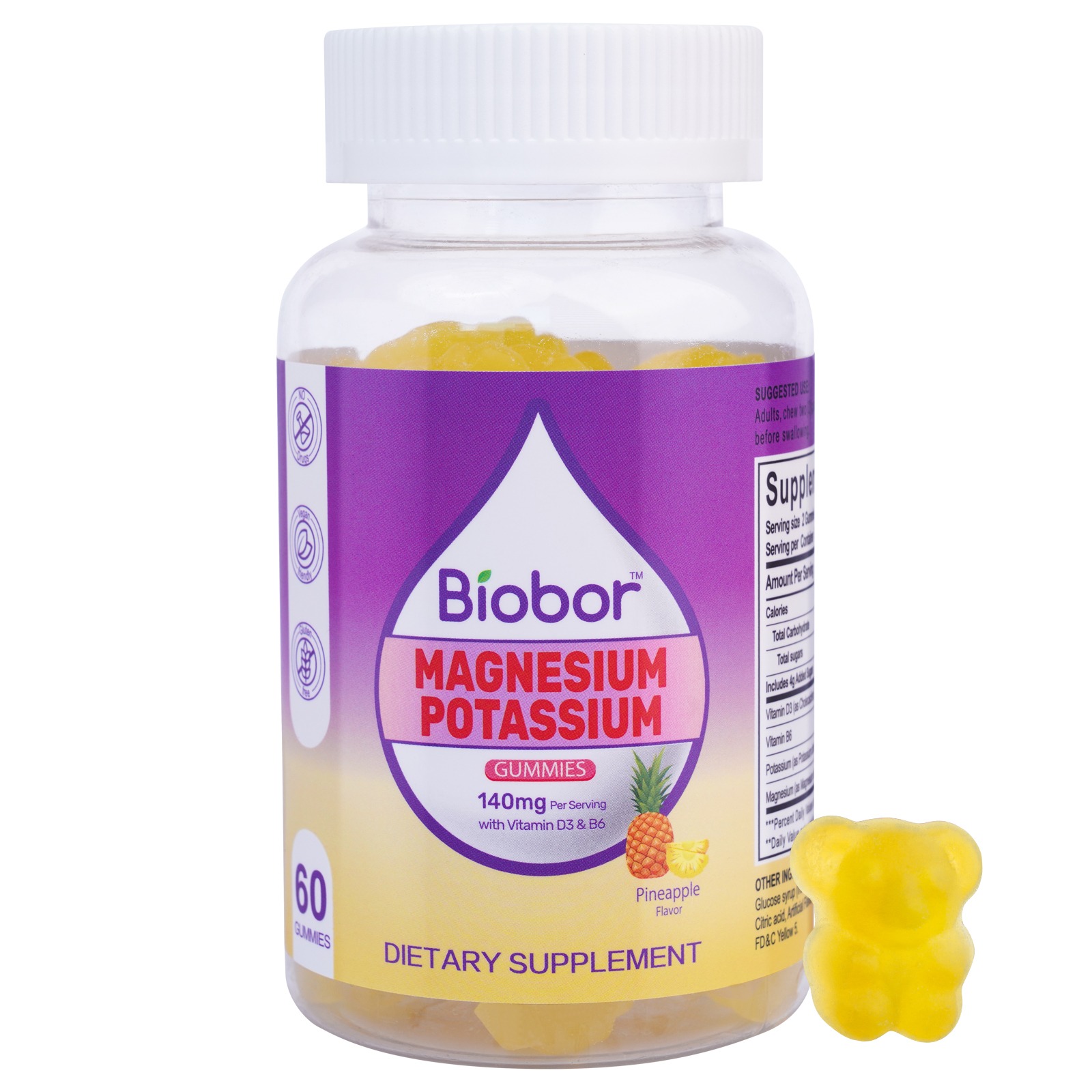 Get Biobor 60 Count Potassium Magnesium Citrate Gummies Supplements