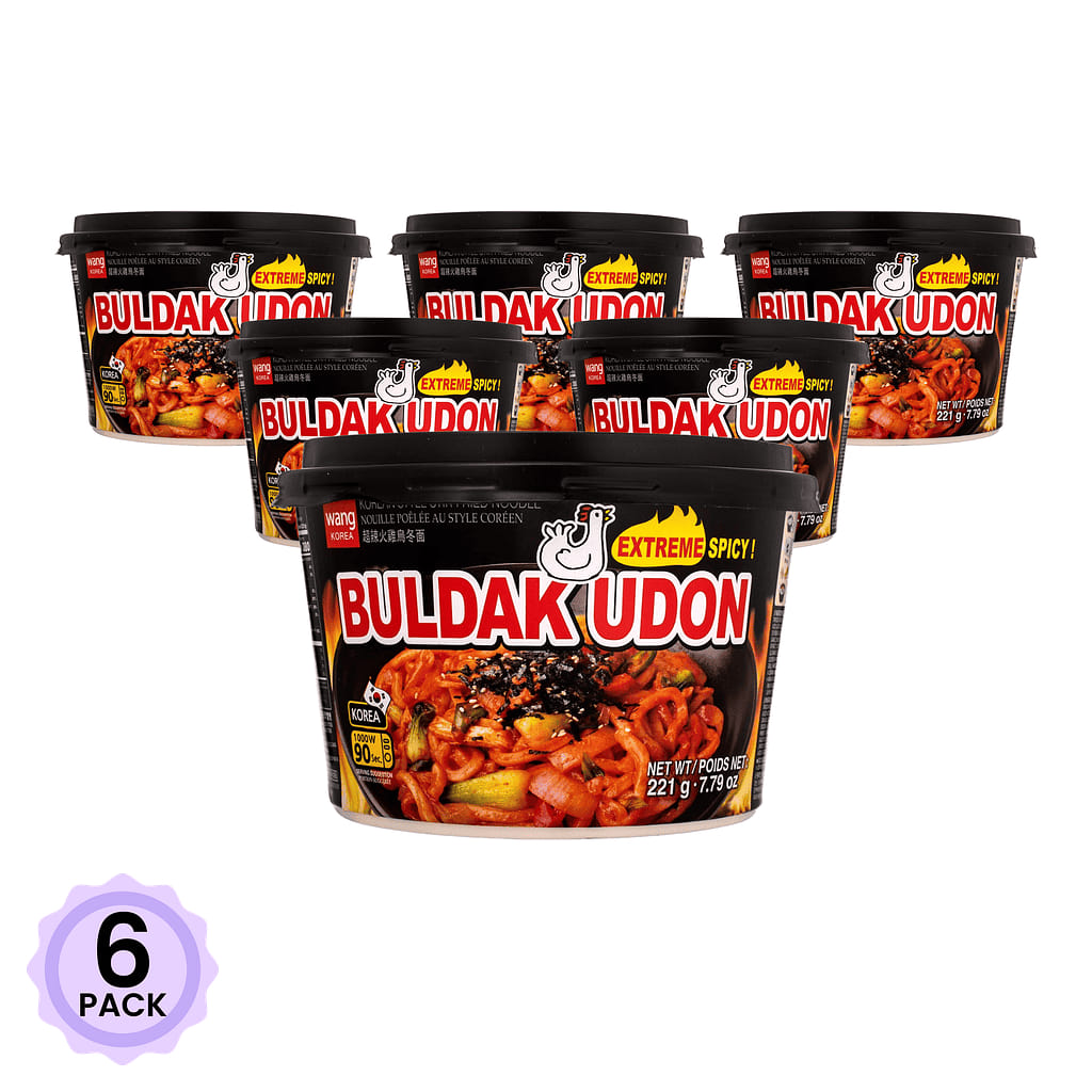 Wang Korean Style Stir-Fried Udon Cup, Hot Chicken Flavor 7.79 oz*6 pack