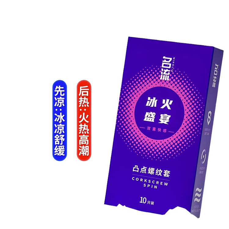 名流冰火螺纹乳胶超薄颗粒套 10只*1盒 1 个