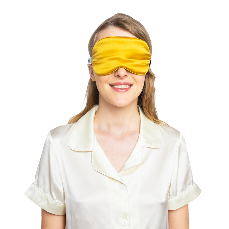 Beauty Silk Eye Mask with Velvet Band (19 Momme) Classic / Gold