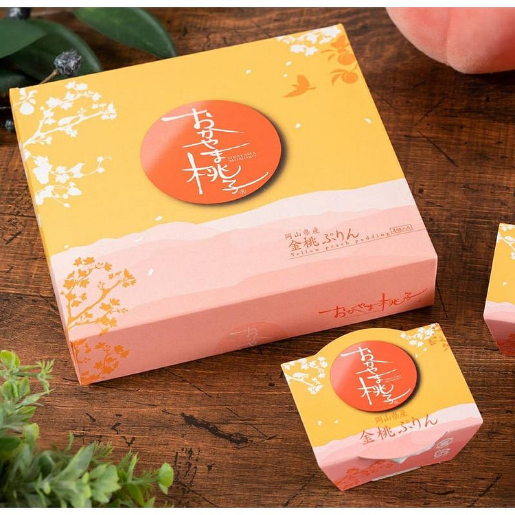 冈山桃子 黄金桃布丁 4个 1 盒