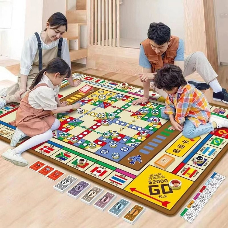 超大号地毯家庭版飞行棋二合一坐垫版儿童玩具亲子游戏 1 盒