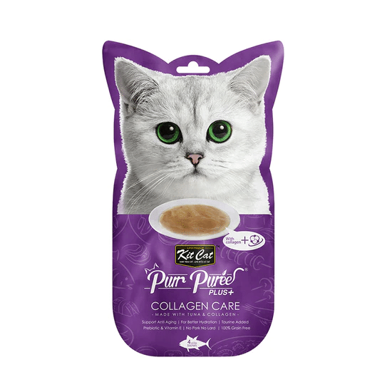 【Kit Cat】Purr Puree Plus+ Tuna & Collagen (Collagen Care) 15g x 4 1 each