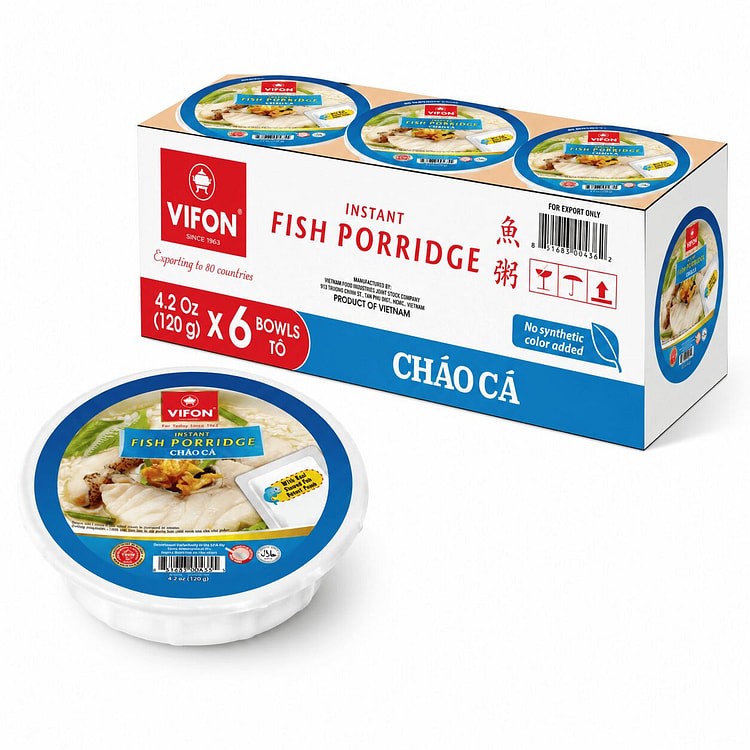 [6-BOWL] VIFON Vietnamese Porridge with Real Fish 4.23 oz*6 counts