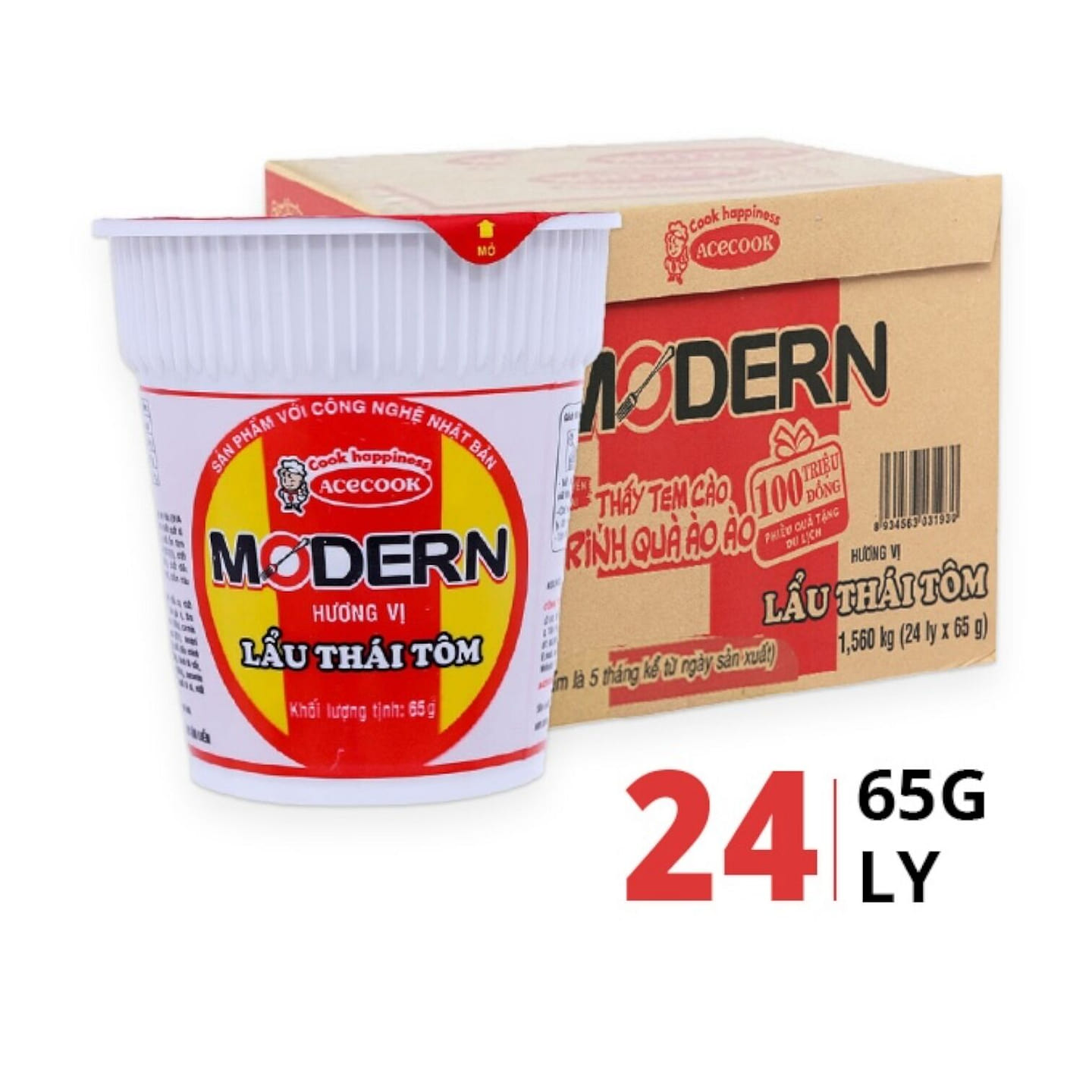 Acecook Thai Shrimp Hotpot Noodle 65gr X 24 1 each