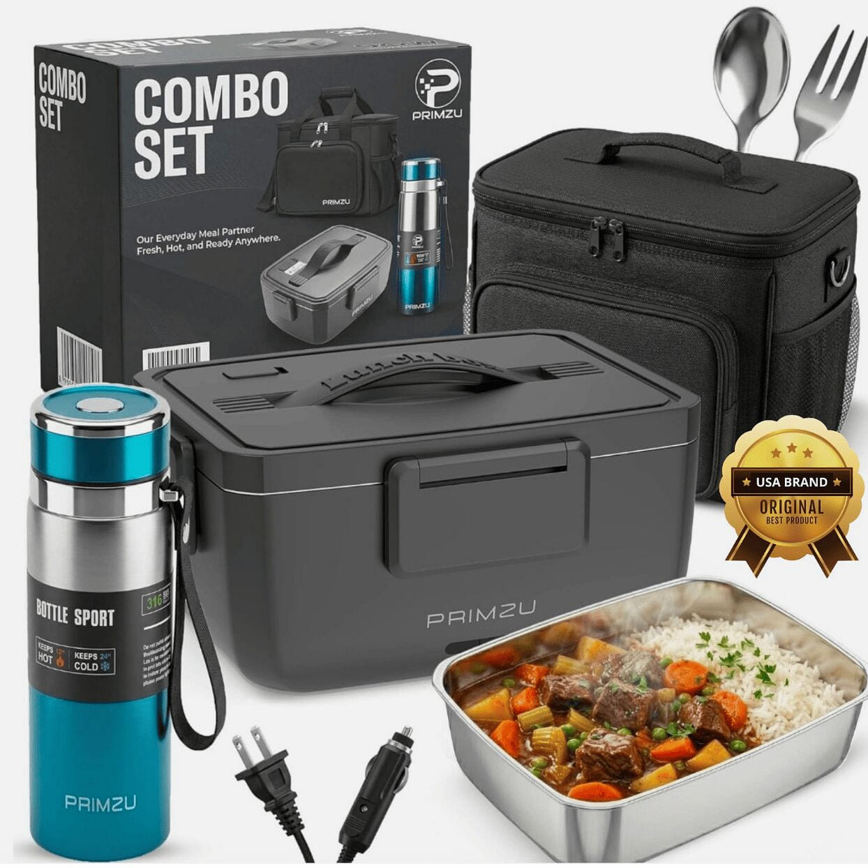 Electric Lunch Box for Adults, 2L (8.5 Cup) Combo 1 pack