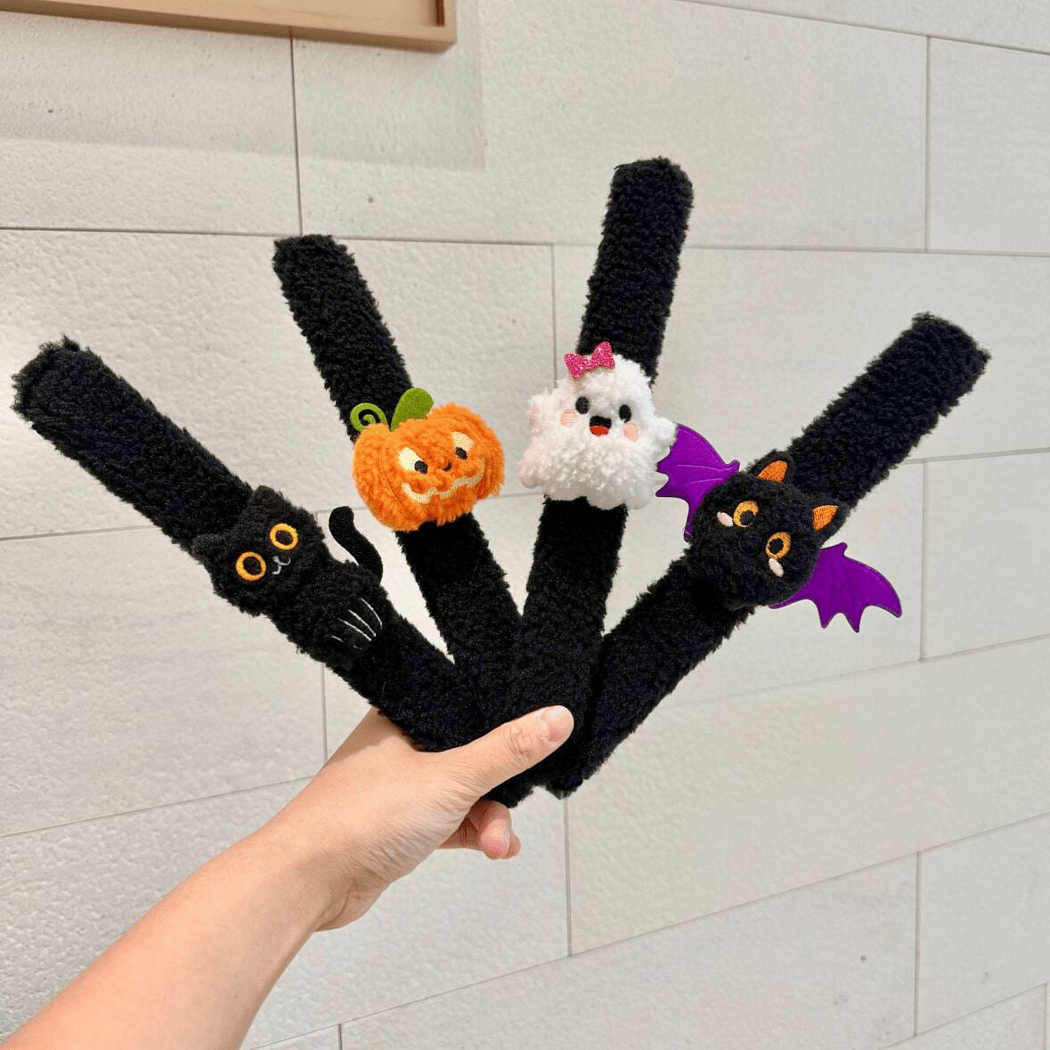 Halloween Pumpkin, Ghost, and Spider Bracelet 4 count