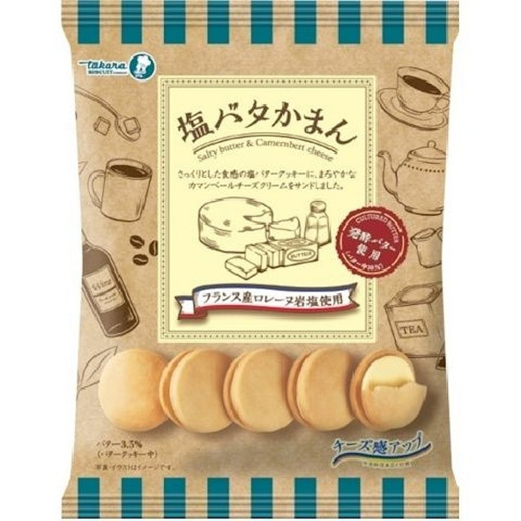 宝制菓 卡门贝尔奶酪奶油夹心岩盐黄油饼干 102 克