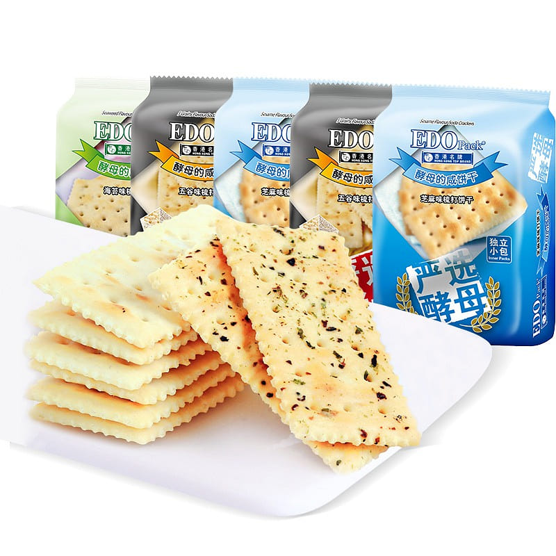 Soda crackers with sesame and seaweed flavors 200 g