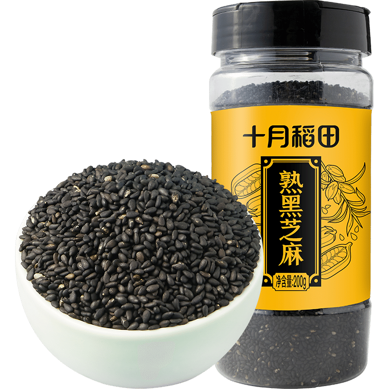 October rice field ripe black sesame 200g 200 g