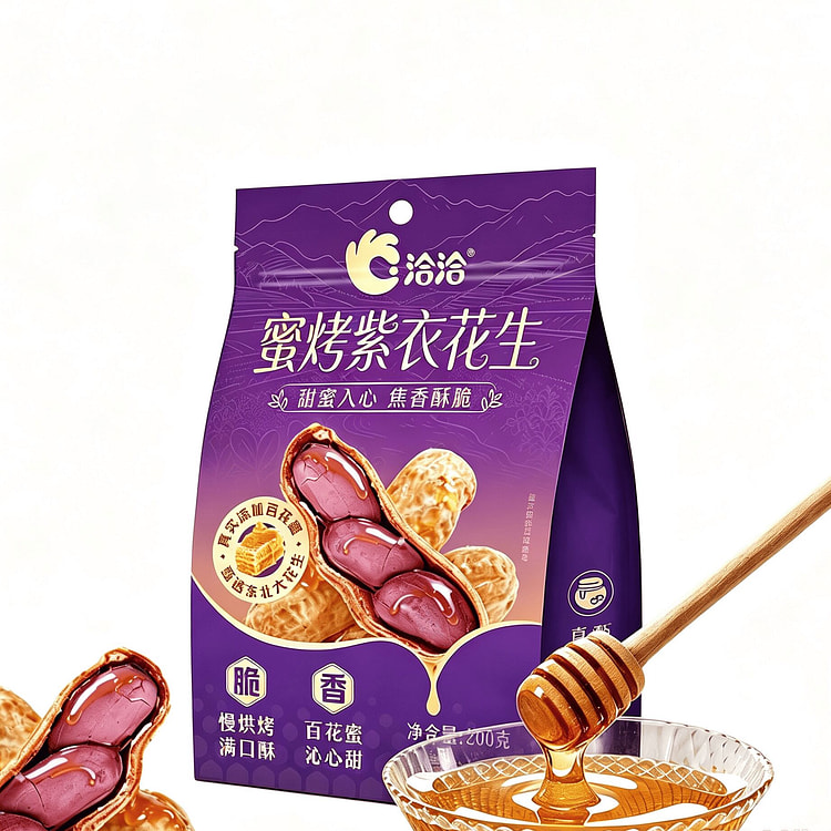 洽洽蜜烤紫衣花生百花蜜香甜焦香酥脆花生零食200g 200 克