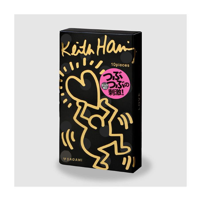 大师涂鸦纪念版 Sagami LOVE Keith Haring 润滑凸点超薄避孕套 10枚入