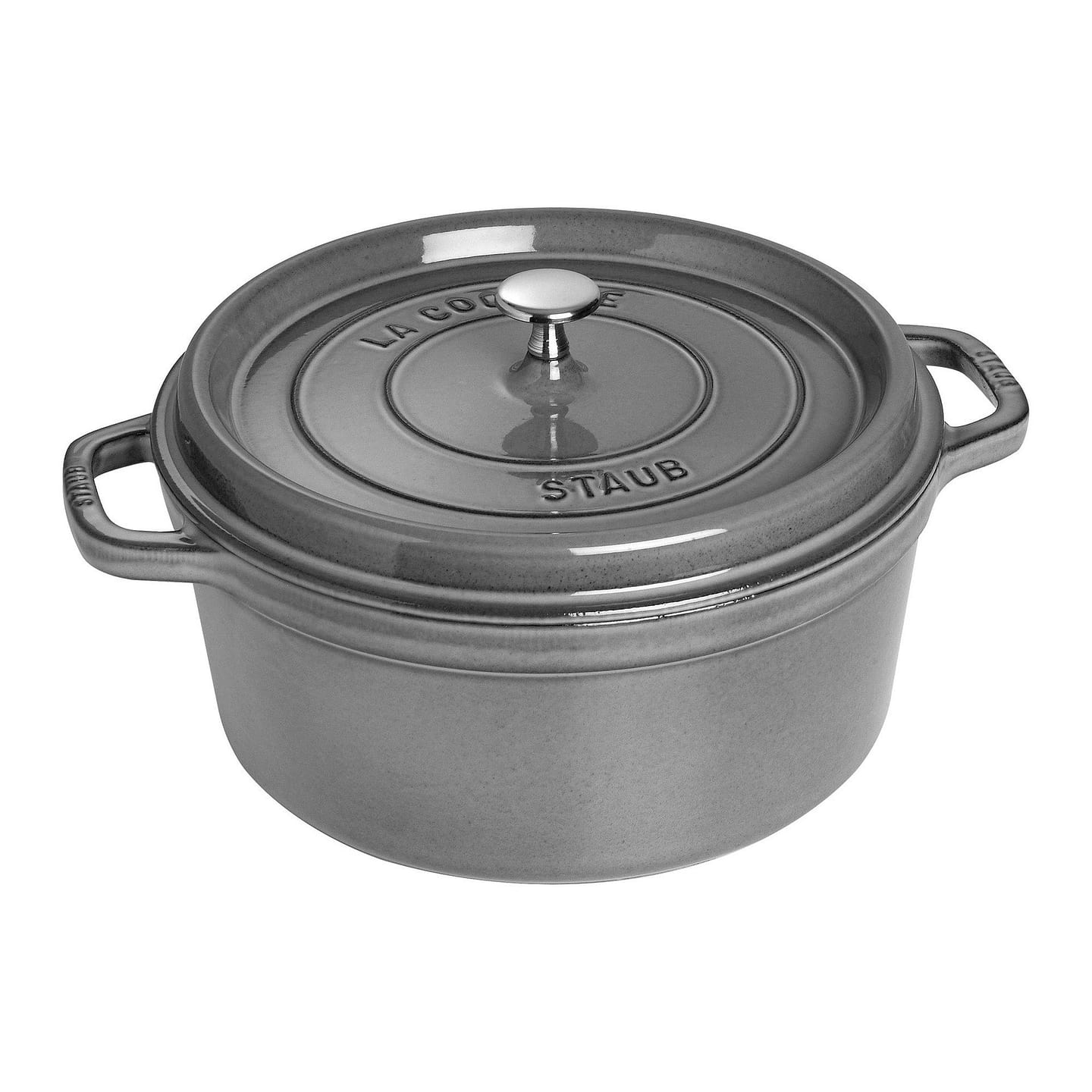 STAUB Cast Iron 7-qt Round Cocotte 7-qt / Graphite Grey 1 each