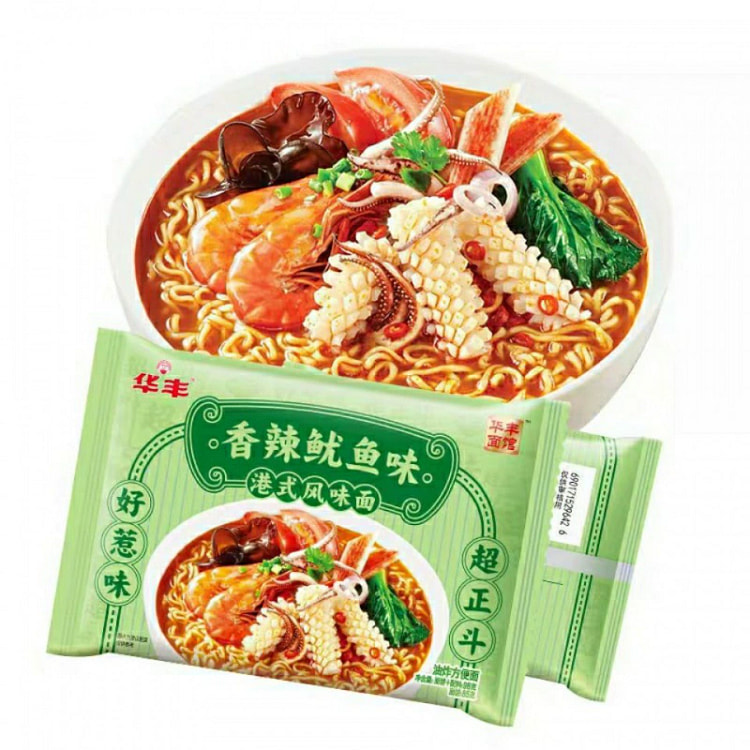 香辣鱿鱼味 华丰三鲜伊面方便面 *1袋