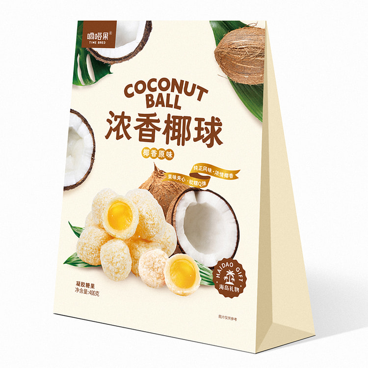 嘀嗒果椰香原味椰球400g*1袋
