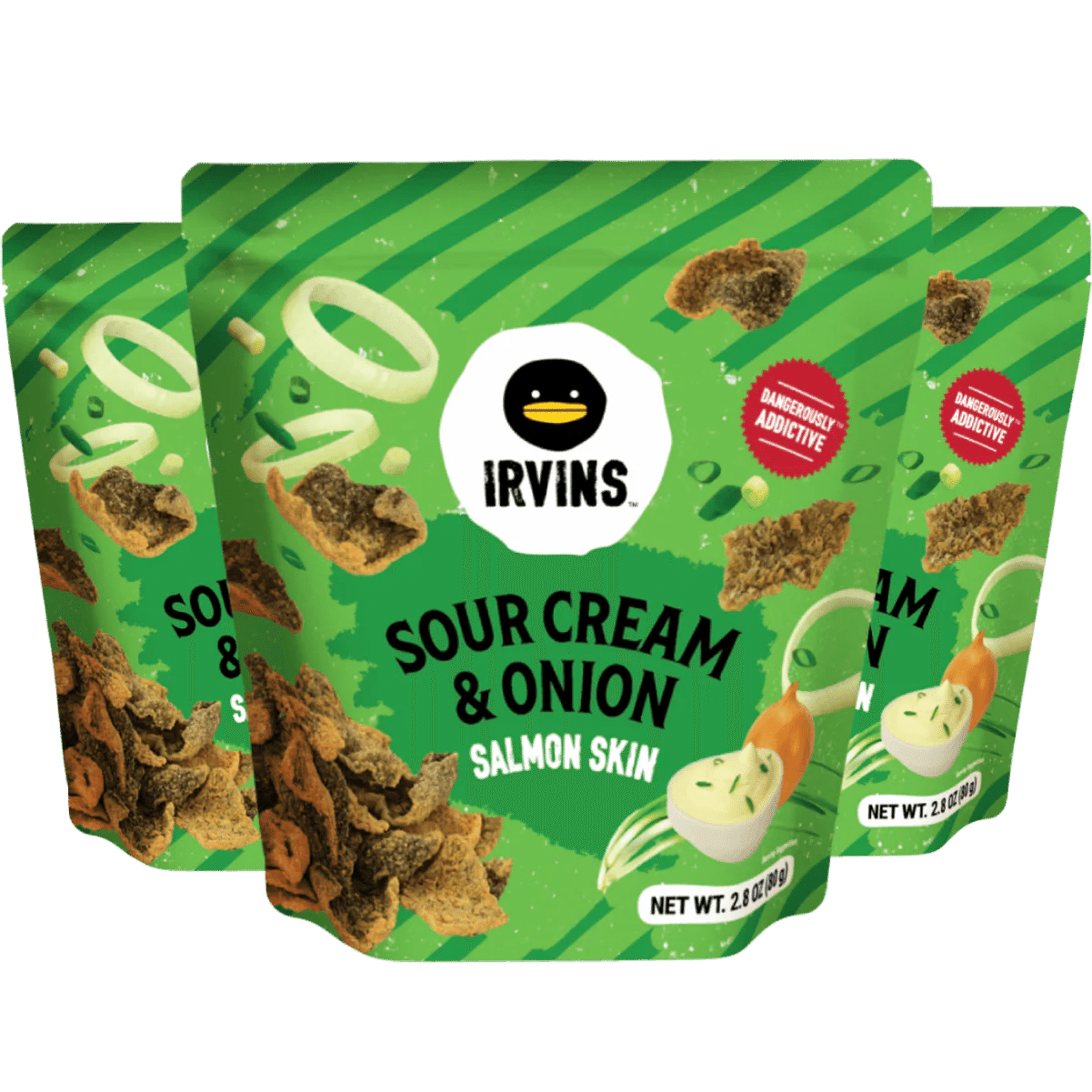 IRVINS 酸奶油洋葱三文鱼皮薯片 3 包 240 克