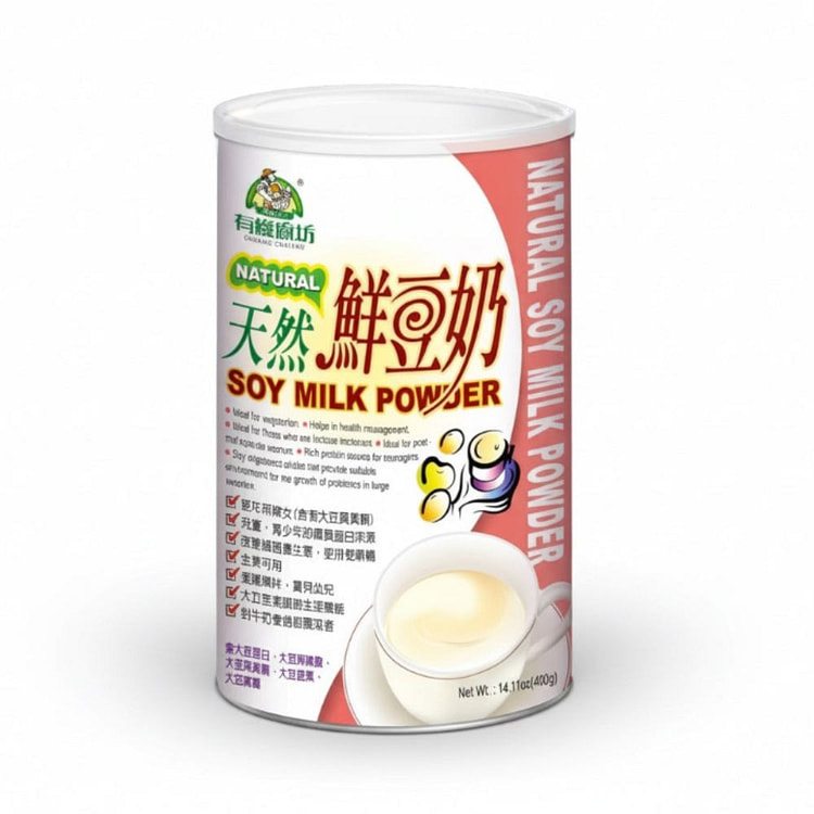 【有机厨坊-健康活力】天然鲜豆奶 400g 1 罐