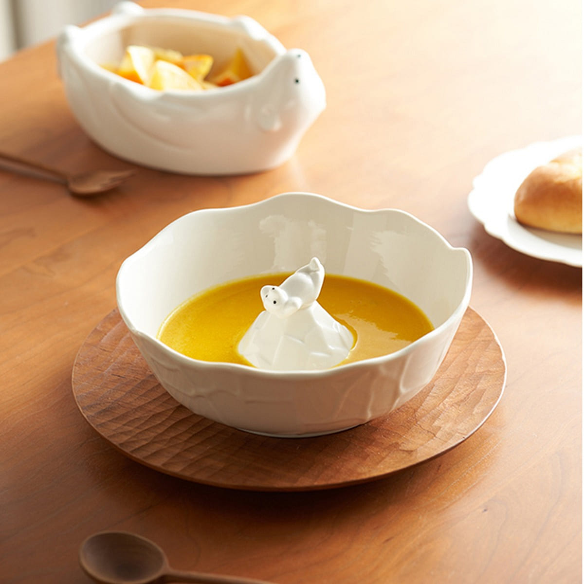 Nordic Ceramic Bowls with Polar Bear centred A 1 each