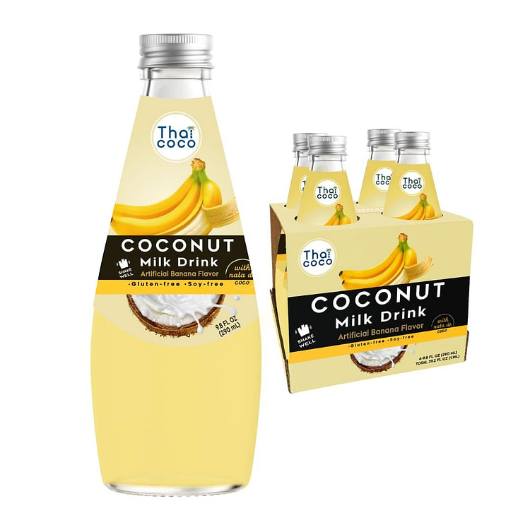 Thai Coco 香蕉椰奶饮料 含椰果  4瓶装