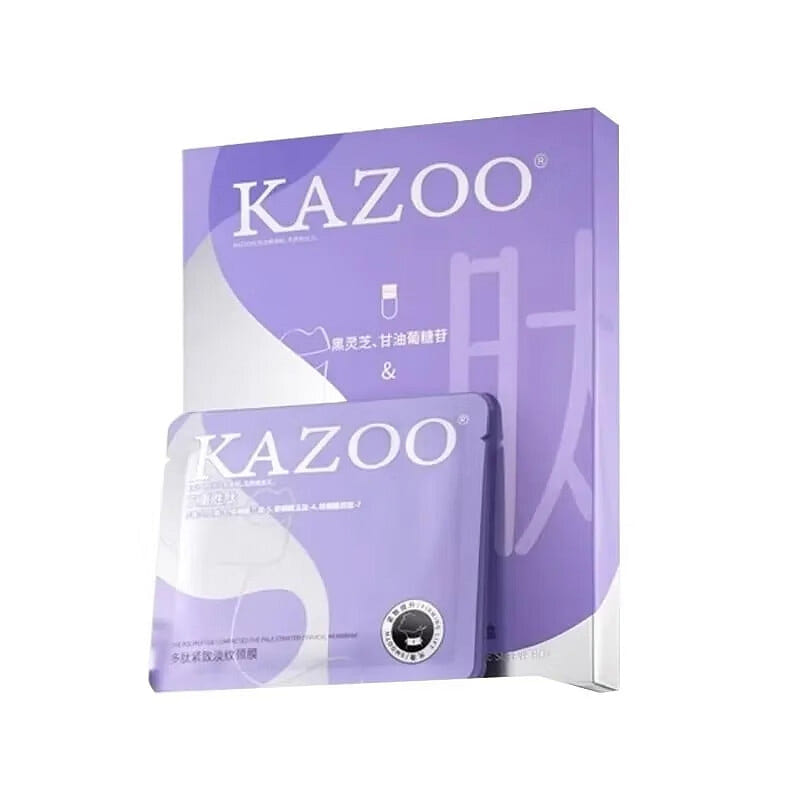 KAZOO Black Reishi Peptide Firming Neck Mask 5pcs 1 box