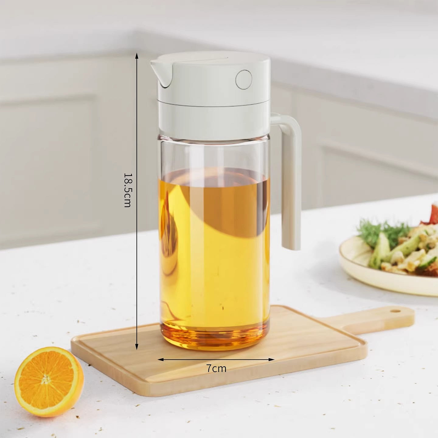 Automatic opening and closing glass oil bottle, la 1 each